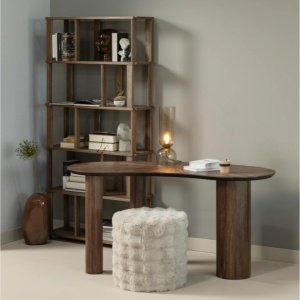 Bibliotecă din lemn masiv de stejar Nero – Design geometric | Homedit