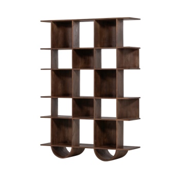 Bibliotecă din lemn masiv de mango Illora – Design geometric modern | Homedit