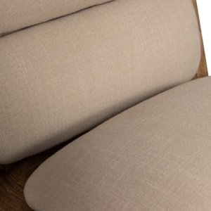 Fotoliu Dorcas din lemn masiv de salcâm și material bouclé – Design modern și elegant | Homedit