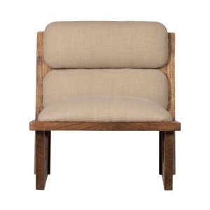 Fotoliu Dorcas din lemn masiv de salcâm și material bouclé – Design modern și elegant | Homedit