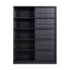 Bibliotecă Evond din lemn masiv de pin – design modern cu uși glisante Bibliotecă Evond din lemn masiv de pin – design modern cu uși glisante