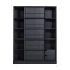 Bibliotecă Evond din lemn masiv de pin – design modern cu uși glisante Bibliotecă Evond din lemn masiv de pin – design modern cu uși glisante