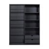 Bibliotecă Evond din lemn masiv de pin – design modern cu uși glisante Bibliotecă Evond din lemn masiv de pin – design modern cu uși glisante