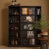 Bibliotecă Evond din lemn masiv de pin – design modern cu uși glisante Bibliotecă Evond din lemn masiv de pin – design modern cu uși glisante