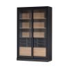 Bibliotecă Pines din lemn masiv de pin – design modern cu uși din sticlă Bibliotecă Pines din lemn masiv de pin – design modern cu uși din sticlă