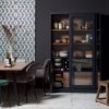 Bibliotecă Pines din lemn masiv de pin – design modern cu uși din sticlă Bibliotecă Pines din lemn masiv de pin – design modern cu uși din sticlă