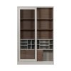Bibliotecă Pines din lemn masiv de pin – design modern cu uși din sticlă Bibliotecă Pines din lemn masiv de pin – design modern cu uși din sticlă