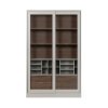 Bibliotecă Pines din lemn masiv de pin – design modern cu uși din sticlă Bibliotecă Pines din lemn masiv de pin – design modern cu uși din sticlă