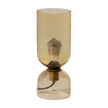 Lampa de birou Acai din sticlă ciocănită – design modern cu lumină caldă și elegantă