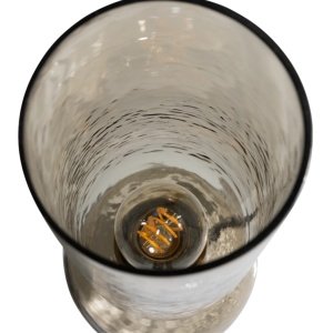 Lampa de birou Acai din sticlă ciocănită – design modern cu lumină caldă și elegantă Lampa de birou Acai din sticlă ciocănită – design modern cu lumină caldă și elegantă