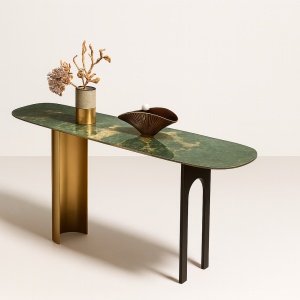 Masă Marolli cu blat din ardezie și cadru din oțel inoxidabil – Homedit