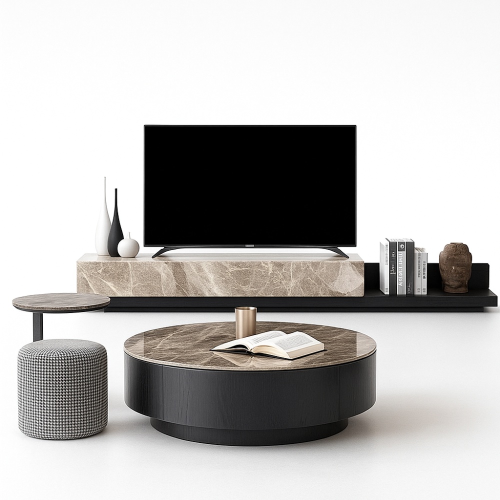 set  masa cafea , Comoda tv extensibila, (180-260) x 40 x 29 cm Nicole, Homedit