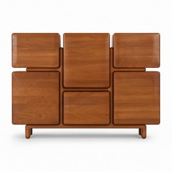 Consola mobilier premium, comoda Archi din lemn de frasin 130 cm x 95 cm x 35 cm, Homedit