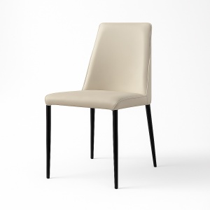 Scaun piele bej Fellini, scaun horeca 81,5 x 45 x 42 cm, Homedit