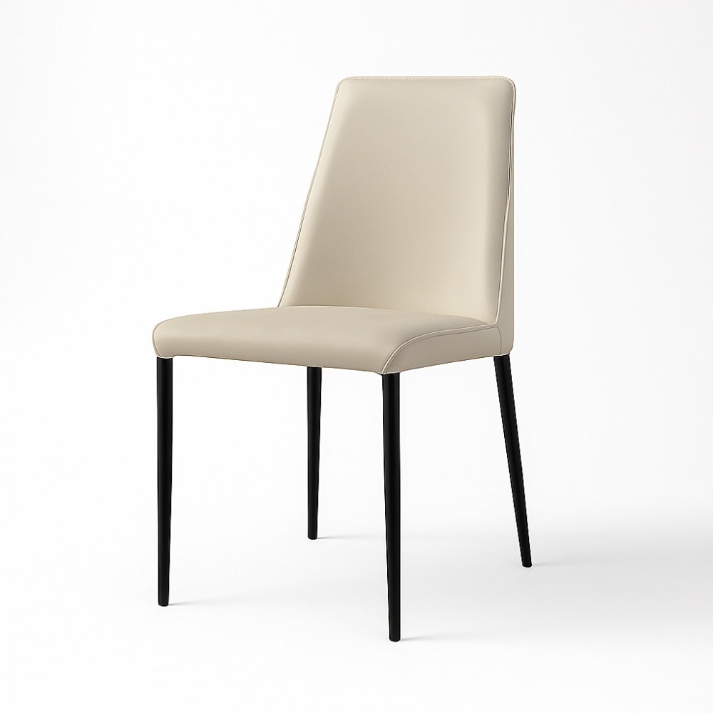 Scaun piele bej Fellini, scaun horeca 81,5 x 45 x 42 cm, Homedit