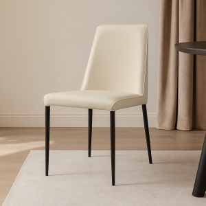 Scaun piele bej Fellini, scaun horeca 81,5 x 45 x 42 cm, Homedit