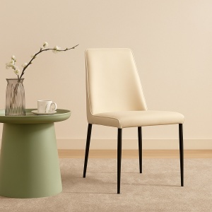 Scaun piele bej Fellini, scaun horeca 81,5 x 45 x 42 cm, Homedit