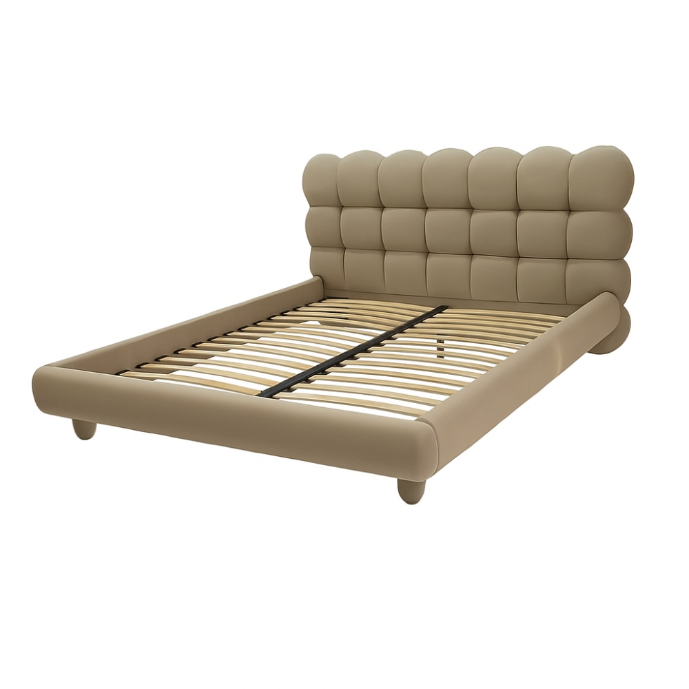 Pat cu somiera, lemn masiv si catifea 180 x 200 cm, pat  Mira Homedit