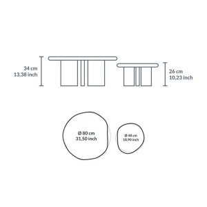 set masute de cafea chrisy, 80  x 45 + 48 x 33 cm, homedit