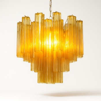 Candelabru Texer iluminat statement din sticlă aurie | Homedit