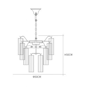Candelabru Texer iluminat statement din sticlă aurie | Homedit