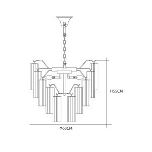 Candelabru Texer iluminat statement din sticlă aurie | Homedit