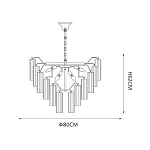 Candelabru Texer iluminat statement din sticlă aurie | Homedit