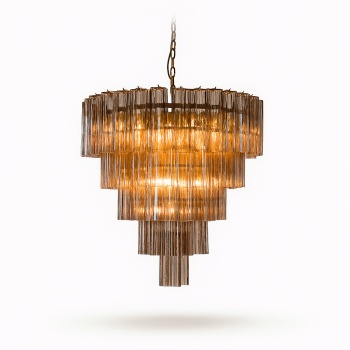 Candelabru Bando design în trepte din sticlă fumurie | Homedit