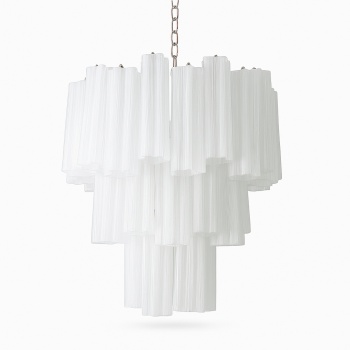 Candelabru Crissy design în trepte din sticlă albă | Homedit