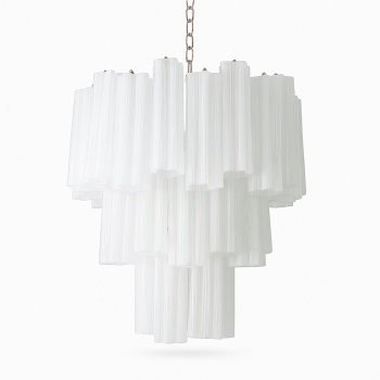 Candelabru Crissy design în trepte din sticlă albă | Homedit