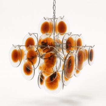 candelabru solaris, elemente din sticla si metalice, homedit