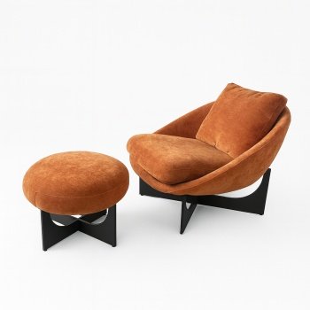 fotoliu siena arc, otel carbon si catifea, homedit