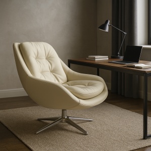 fotoliu rotativ din piele aureon comfort, homedit