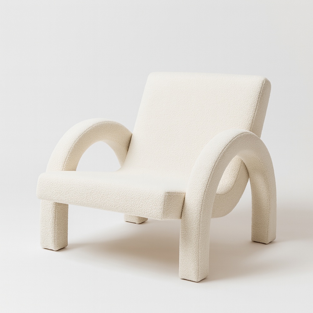 fotoliu luma, boucle 57 x 90 x 76 cm, homedit