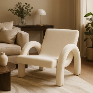 fotoliu luma, boucle 57 x 90 x 76 cm, homedit