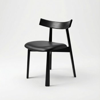 Scaun premium Golian din lemn masiv, piele negru, Homedit