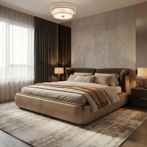 pat tapitat cu somiera rona, piele si textil, homedit