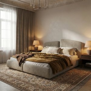 pat cu somiera, catifea calma, homedit