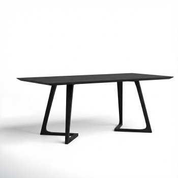 Masa dinning lemn masiv Twist,negru 140 x 70 x 75 cm, Homedit