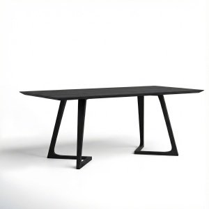 Masa dinning lemn masiv Twist,negru 140 x 70 x 75 cm, Homedit