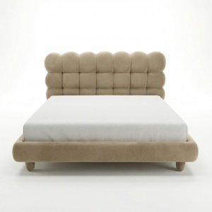 Pat cu somiera, lemn masiv si catifea 180 x 200 cm, pat  Mira Homedit