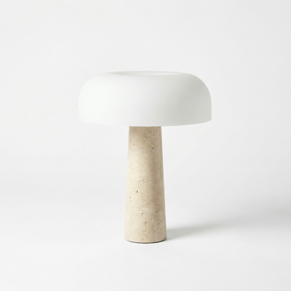 lampa 32 cm x 40 cm piatra naturala si sticla opaca lumora, homedit