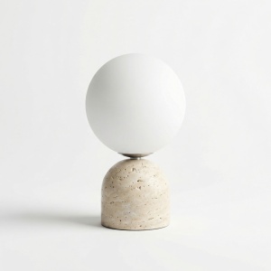 lampa travertin si sticla, 25 cm x 15 cm Glassy, homedit