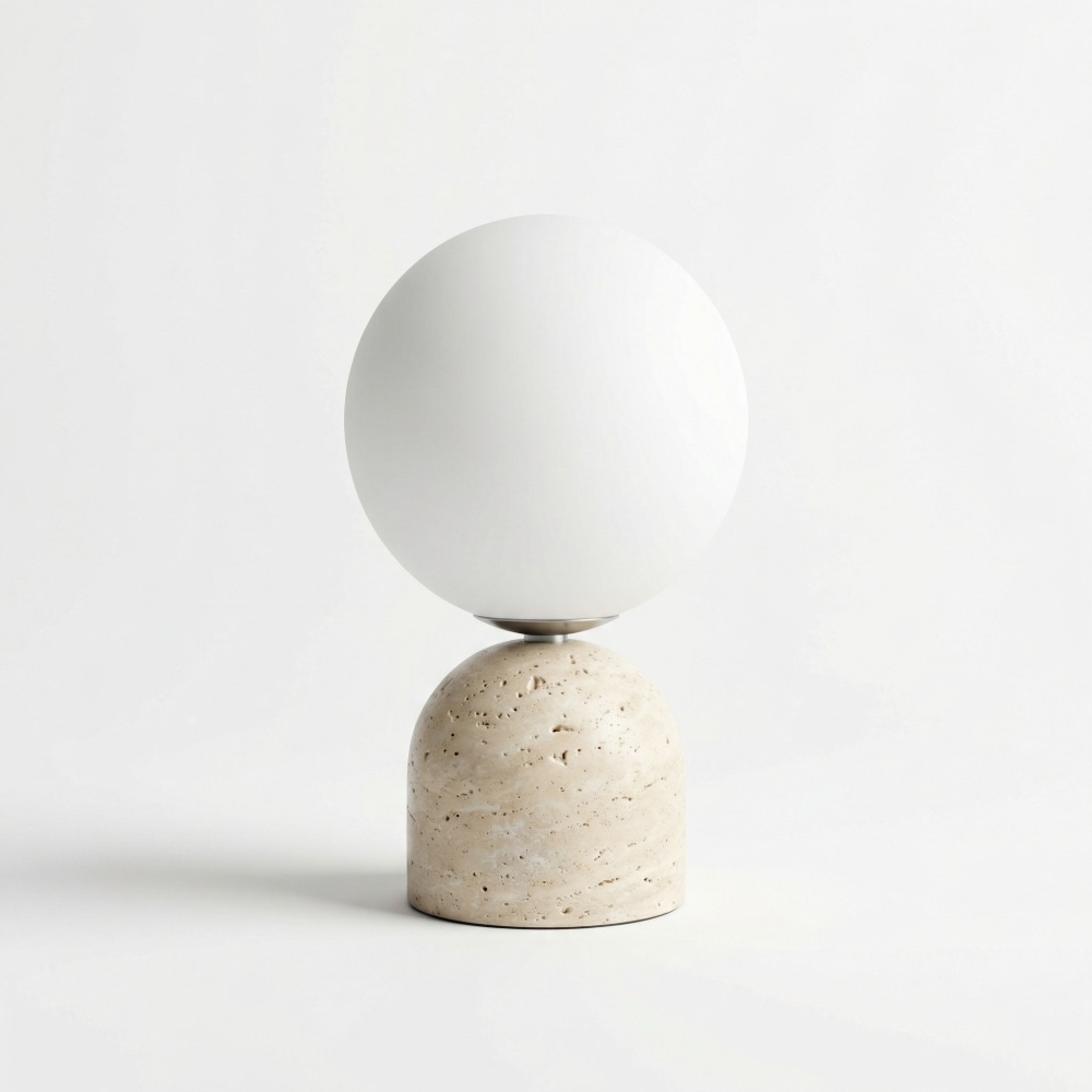 lampa travertin si sticla, 25 cm x 15 cm Glassy, homedit