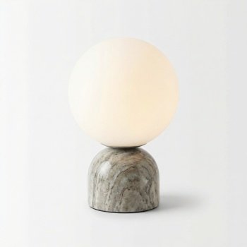 lampa marmura si sticla opal, 15 cm x 25 cm, homedit