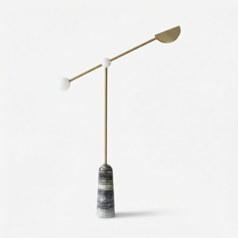 lampadar 150 cm h, marmura si auriu periat, Mono, homedit