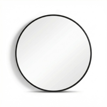 oglinda rotunda cu rama metalica neagra, 80 x 2,8 cm nero, homedit