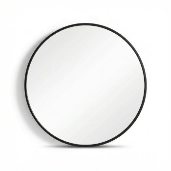 oglinda rotunda cu rama metalica neagra, 80 x 2,8 cm nero, homedit