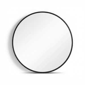oglinda rotunda cu rama metalica neagra, 80 x 2,8 cm Coper, homedit