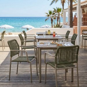 Scaun confortabil pentru terasa Rene gri, Homedit